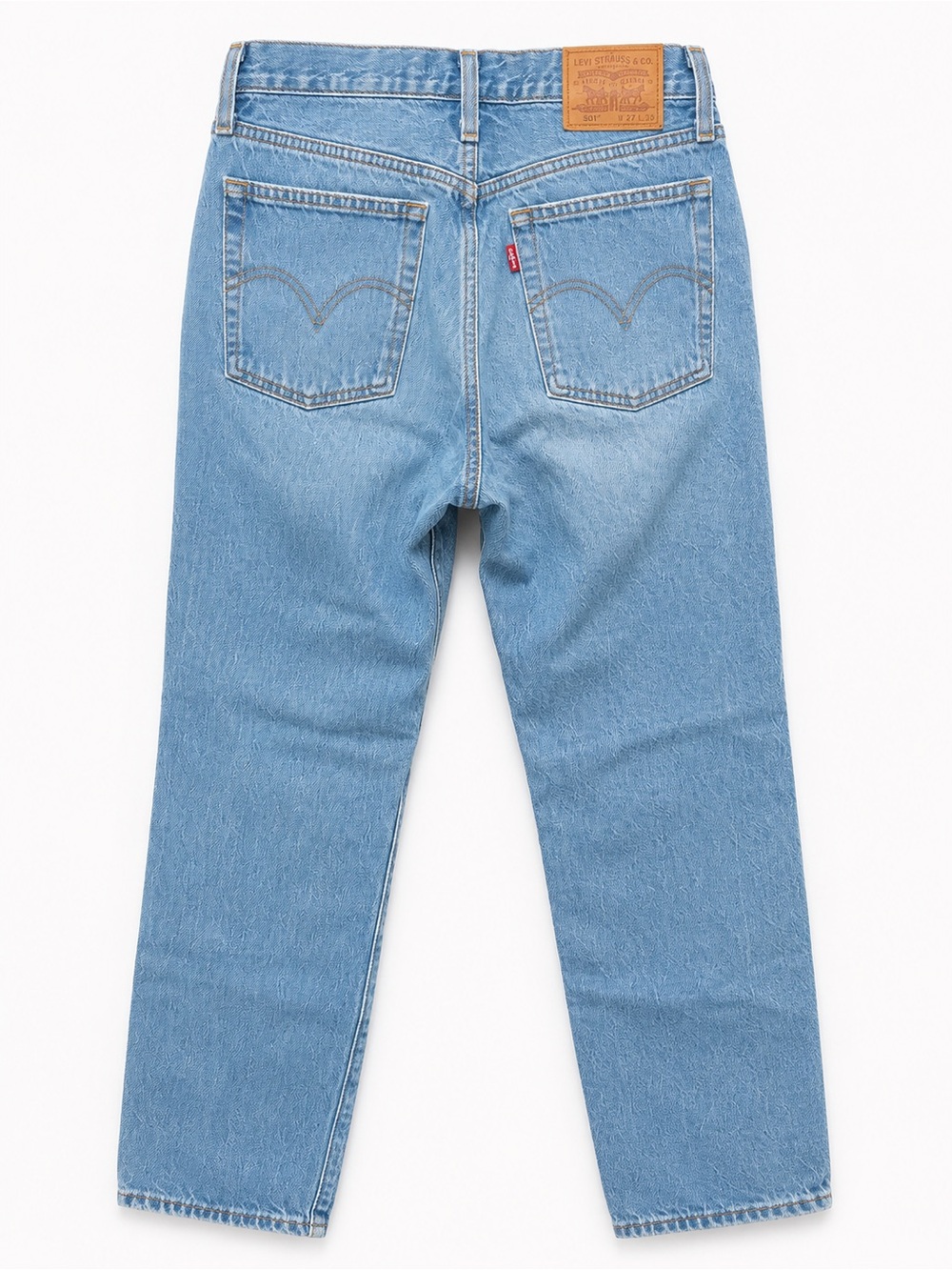 Levi’s Premium Wedgie Fit Jeans Women’s 27 Distressed Light Wash Button Fly - Picture 5 of 5